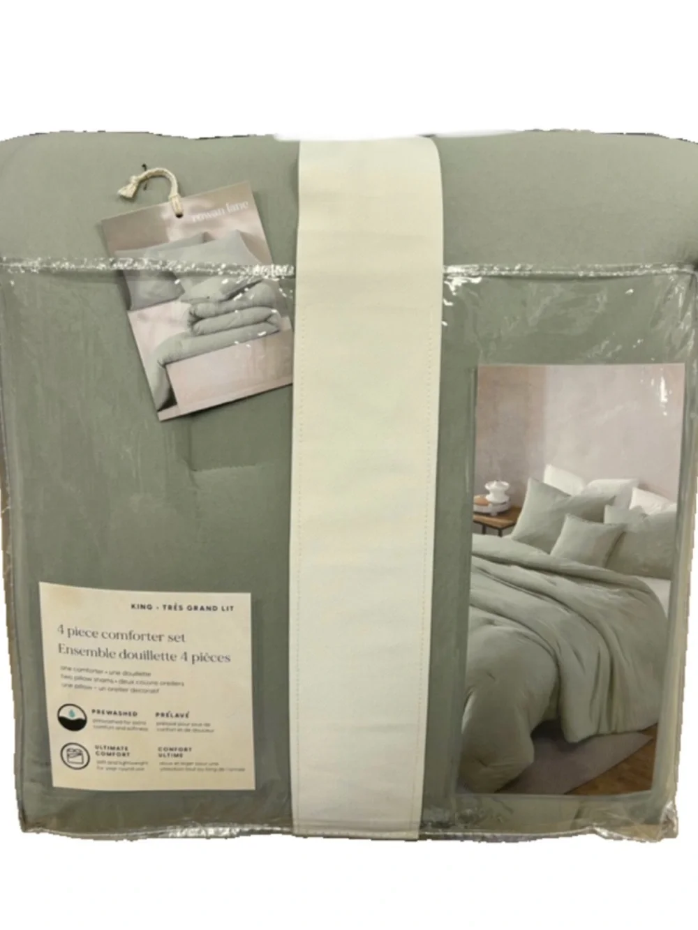 Rowan Lane Sage Green Queen 4 Piece Comforter Set